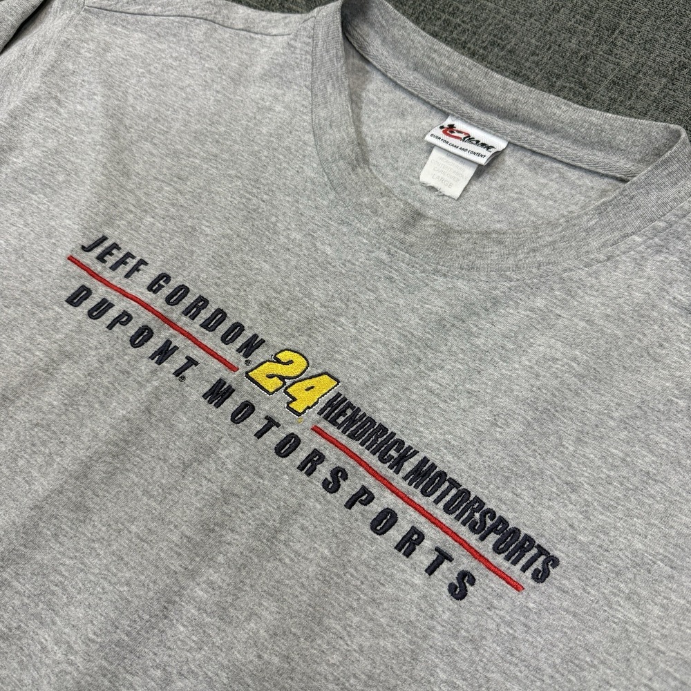Chase Authentics Shirt Mens Large Gray Jeff Gordon 24 NASCAR Racing Y2K